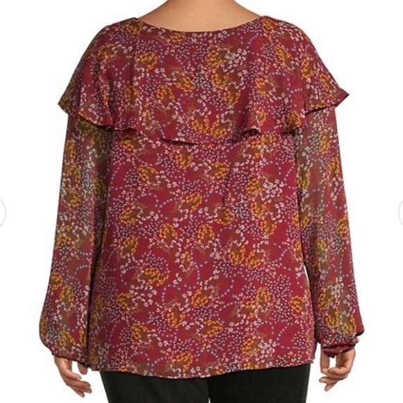 NWOT Bobeau Plus Darla Chiffon Blouse 2X - Picture 2 of 14